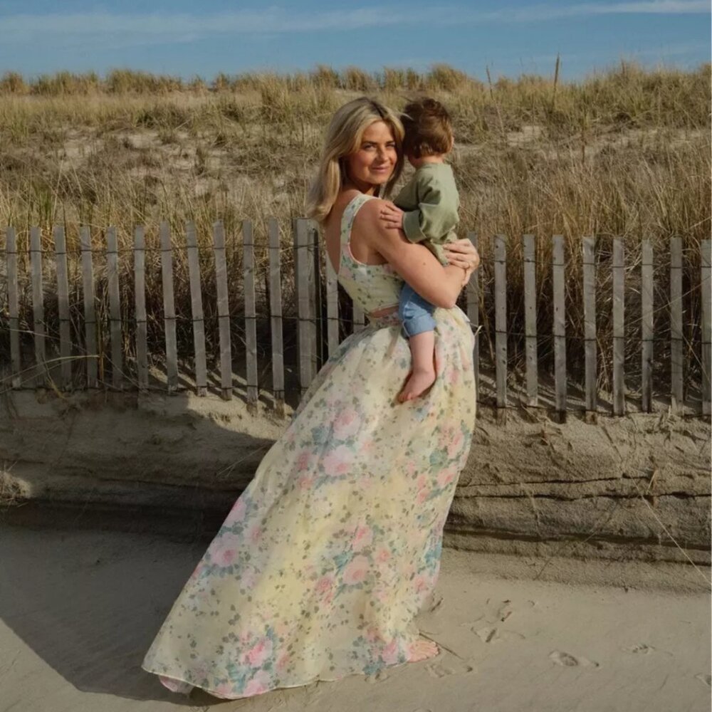 Selkie Pastel Floral Corset Top in Yellow, Pink, green